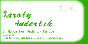 karoly anderlik business card